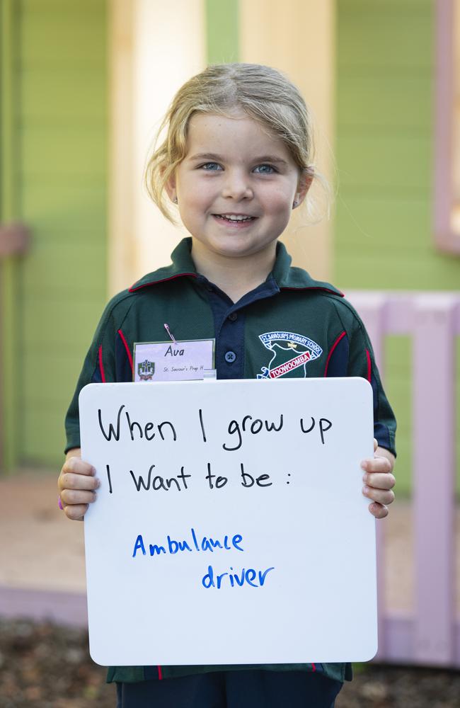 St Saviour's Primary School prep student Ava on the first day of school, Wednesday, January 29, 2025. Picture: Kevin Farmer