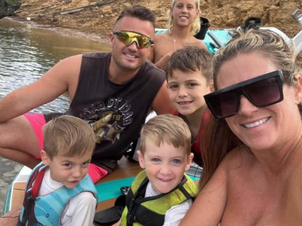 Gemma with her husband and four young boys. Picture: Supplied