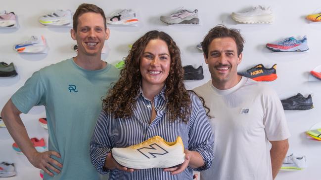 Jack Warhurst, Abby Willoughby and Josh Willoughby at the RunDNA store in Hindmarsh. Picture: Supplied by RunDNA