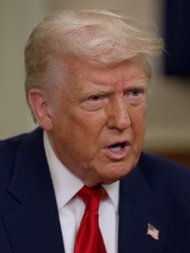The President was asked about Rogan's comments on his 100th day in office. Picture: ABC News