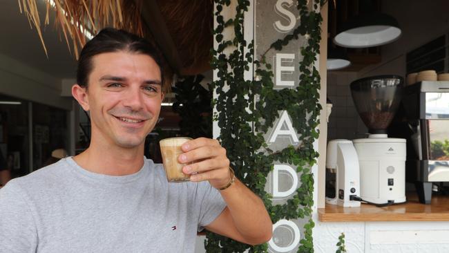 Seadog Burleigh wins best coffee on the Gold Coast — owner Brodie Green is stoked. Picture Glenn Hampson