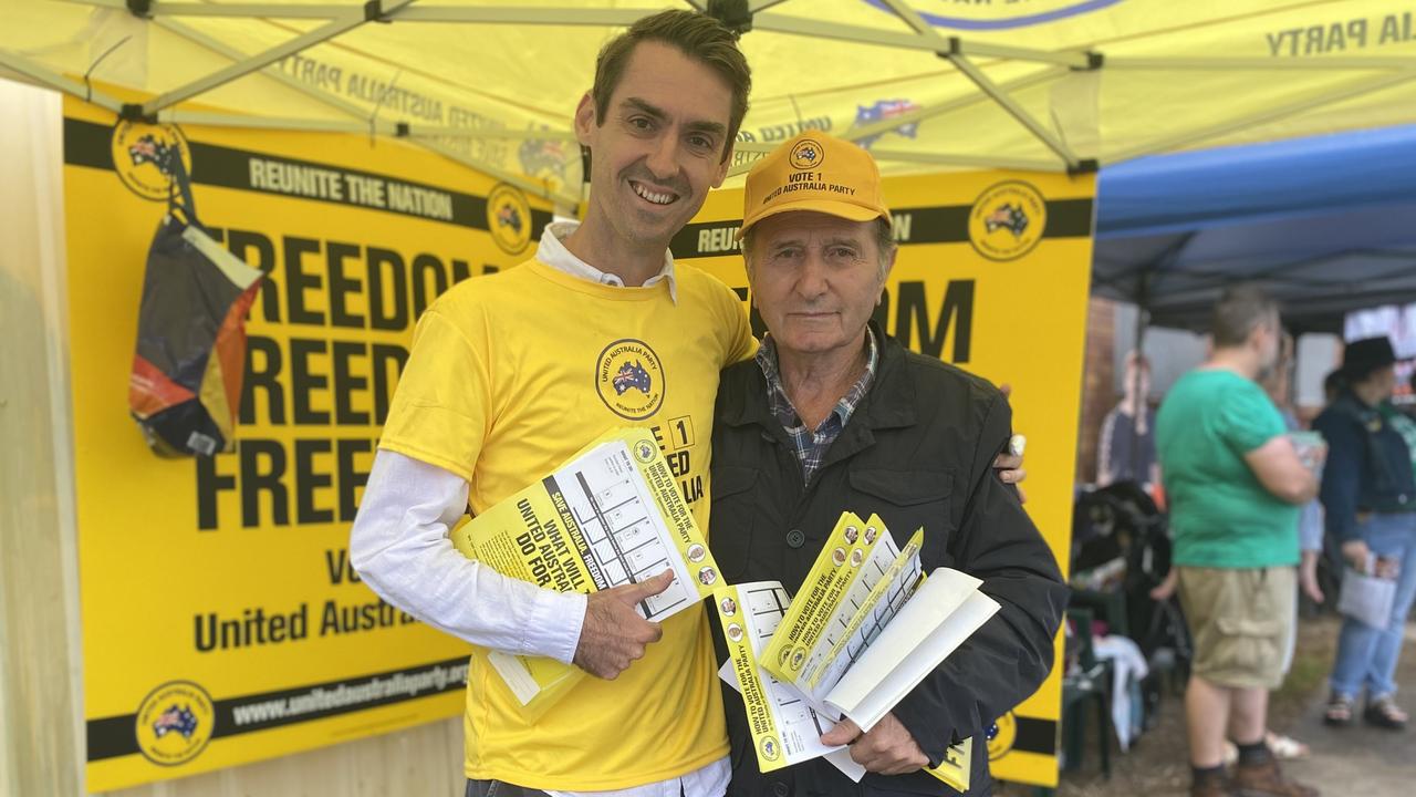 UAP Candidate for Capricornia Nathan Harding and volunteer Franco Dallavalle.