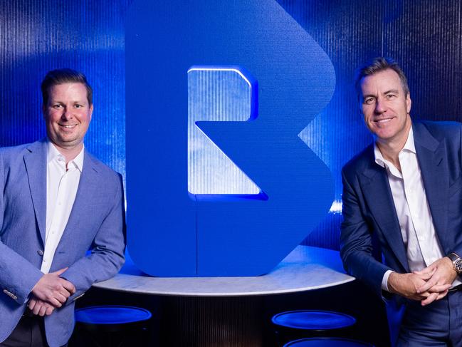 19/10/22 - Betr CEO Andrew Menz (left) and chairman Matt Tripp during the launch of new racing app Betr. Aaron Francis / The Australian