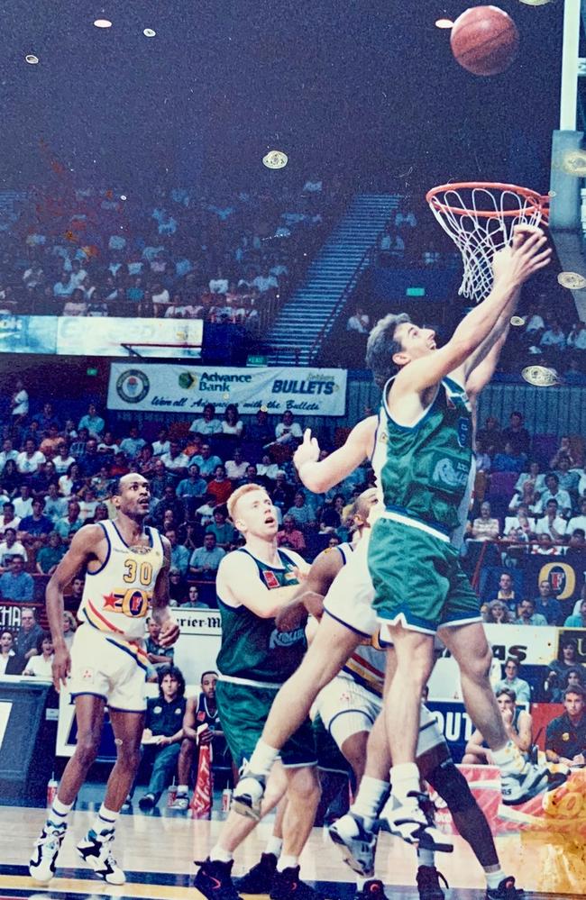 Brendan Le Gassick playing NBL with the Gold Coast Rollers 1993. Photo: supplied