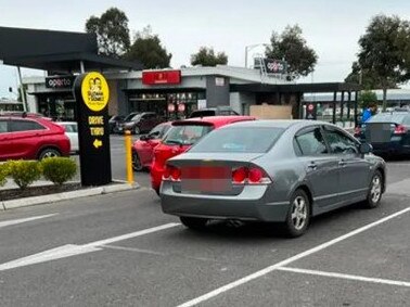 Driver parked on the road section of the car park. Picture: Facebook/ Katrina Kelly