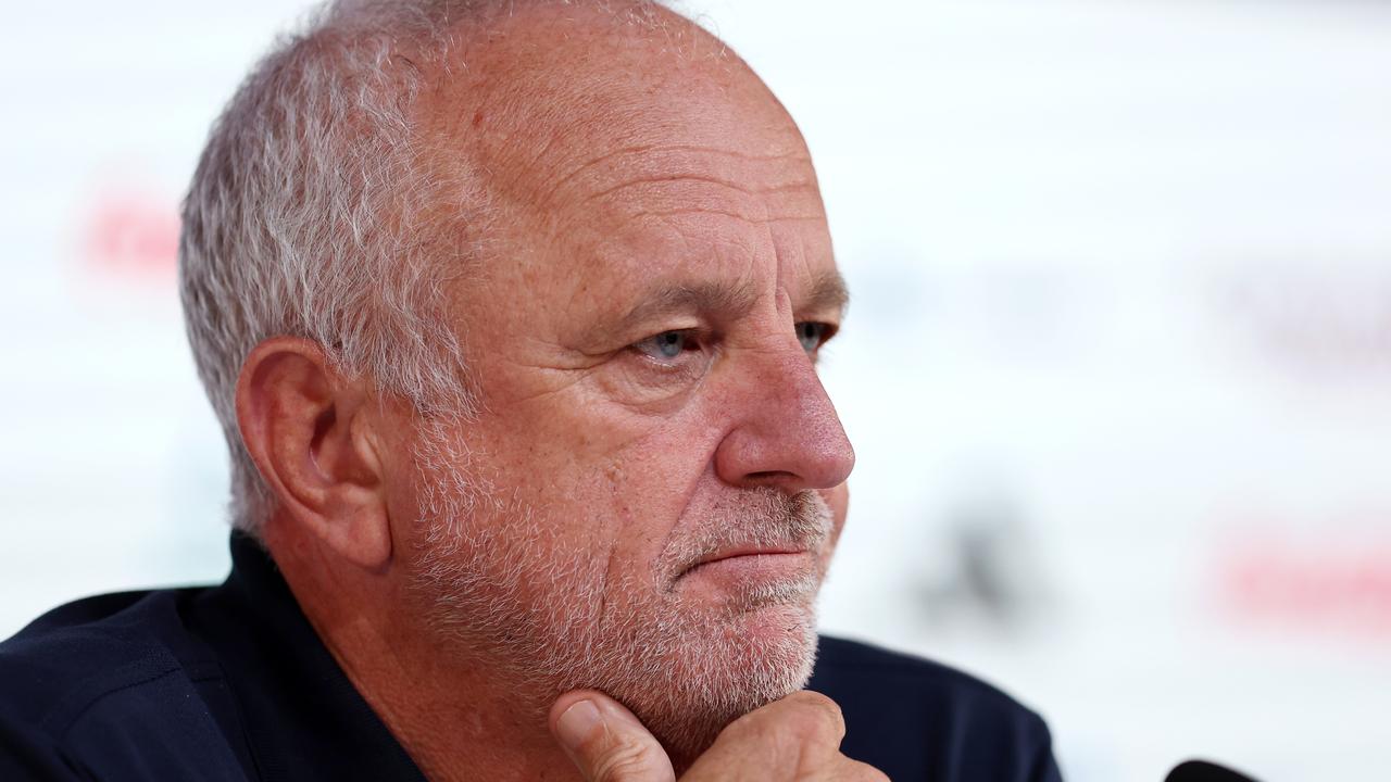 Graham Arnold speaks to the media a day before the Socceroos face Denmark.