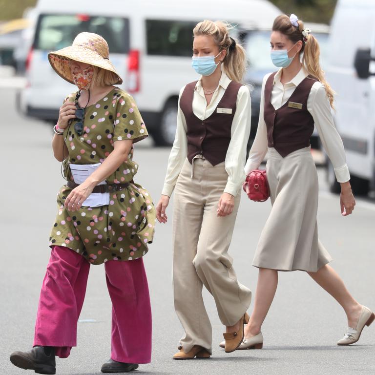 Actors in retro outfits wore name badges for “Lorenzo’s”. Picture: Annette Dew