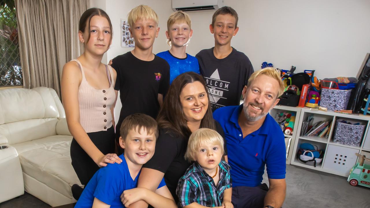 The Hansen family said they were lucky to have family assistance to give them the space they needed to raise their kids. Picture: Nigel Hallett