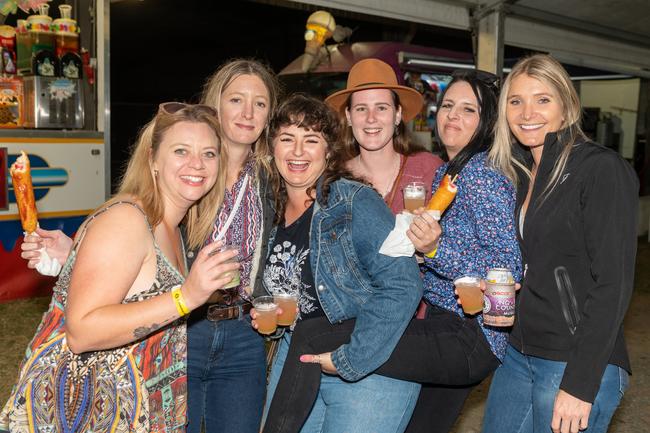 Sarah Harris, Britt Sheaffe, Sally Wilmot, Courtney Muller, Rachel Chambers from Moranbah and Jess McQueen at the NQ's Rock'N Country 2022.Picture: Michaela Harlow