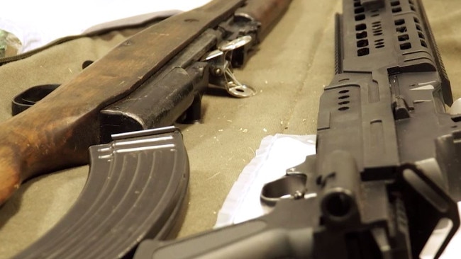 Some of the firearms seized by police.