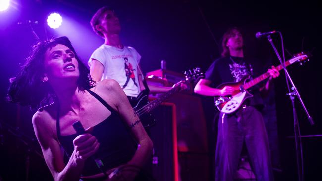 Sydney band, The Blamers, fronted by lead singer Bella Grist, performs at The Crowbar in Leichhardt. Photo: Tom Parrish