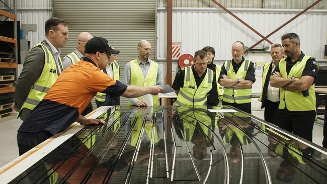 New Zealand Defence Force personnel at the Sentinel workshop at Derwent Park. Picture: Supplied.