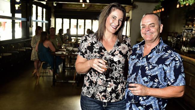 Don Byers and Georgina Whelan at Shaw and Co. Townsville residents got out and about as COVID-19 restrictions start to lift. PICTURE: MATT TAYLOR.