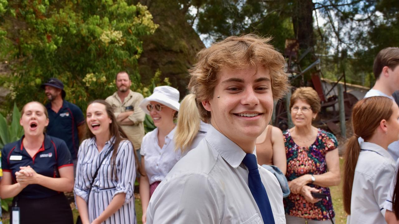 Suncoast Christian College farewells Year 12 students with a guard of honour across the campus.