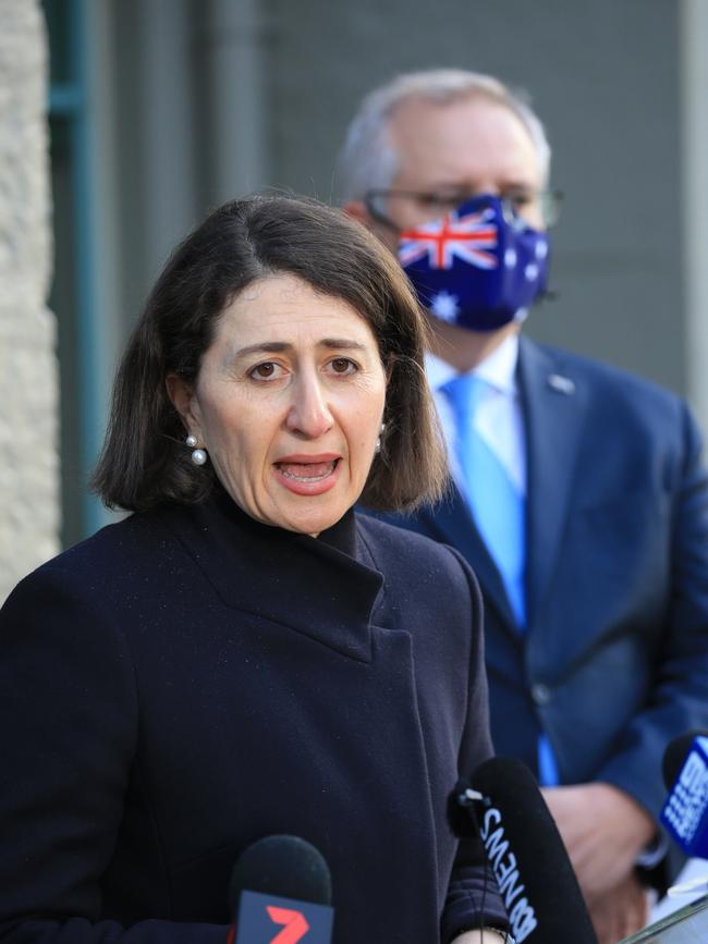 NSW Premier Gladys Berejiklian and Prime Minister Scott Morrison. Picture: NCA NewsWire / Christian Gilles