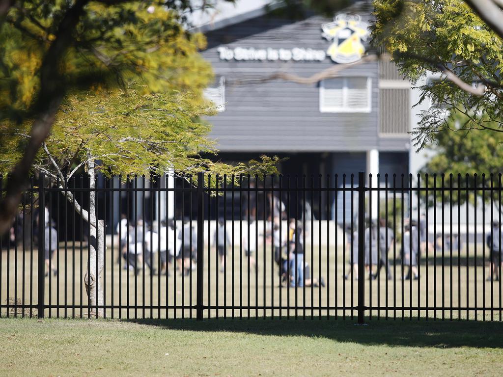 The fence surrounding Kedron State High School. Picture: Josh Woning