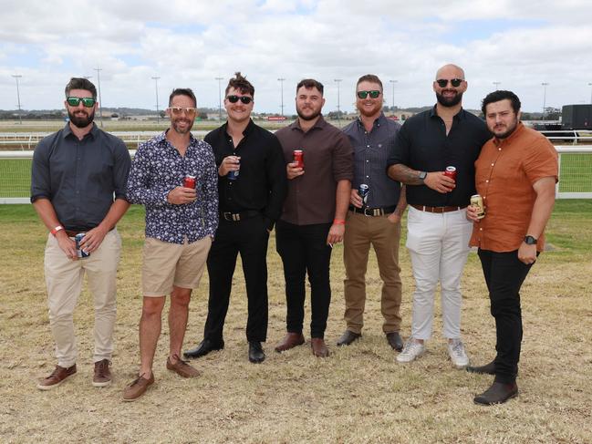 Gareth Mepstead, Rick Barkley, Nath Simons, Tim Weller, Jarrod Briffa and Reilly Od’oud at the Pakenham Cup. Picture: Brendan Beckett