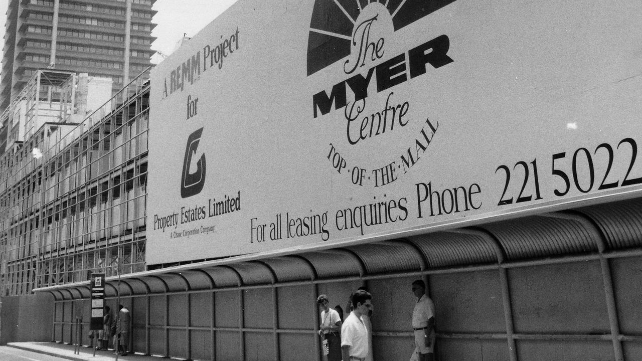 Construction of the Myer Centre in 1987.