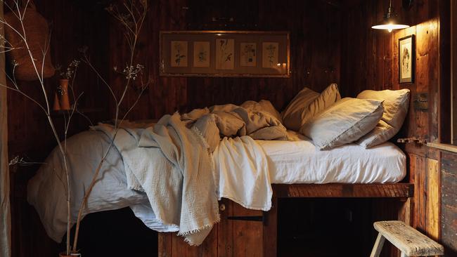 The cosy interior of Settle’s converted train carriages. Picture: India Hobson.