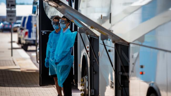 Dr Pain said between March 2020 and June 2022 the quarantine facilities in Howard Springs and Alice Springs hosted 2228 people. Picture: Che Chorley