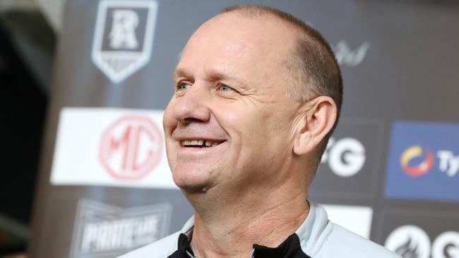 Port Adelaide coach Ken Hinkley at Power training. Picture: Sarah Reed