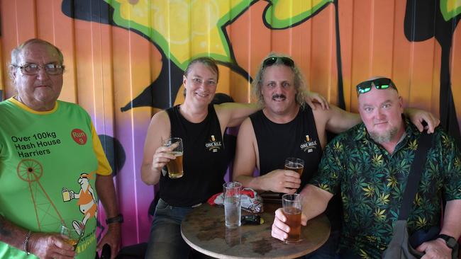 Grizley, Karina, Dale and Same at the newly reopened One Mile Brewery. Picture: (A)manda Parkinson