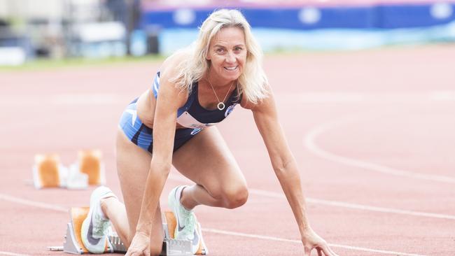 2024 Australian masters games at the Domain Athletics Centre, Amanda Coombe 56 NSW. Picture: Chris Kidd