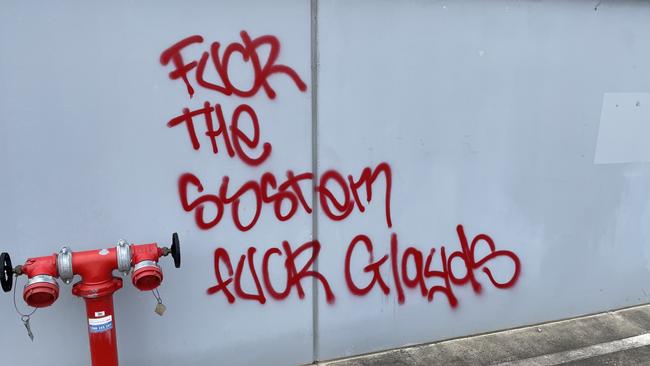 Assignment Freelance Picture The graffiti contains anti-Covid messages. Picture: NCA NewsWire