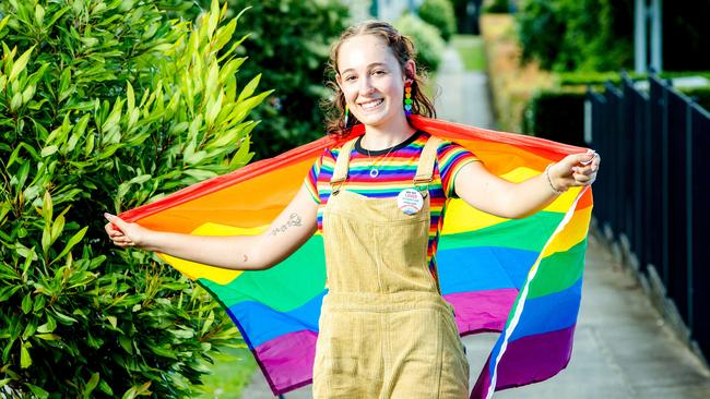 Felicity Myers says she was overwhelmed with emotion when she heard Citipointe Christian College had withdrawn its controversial gender contract. Picture: Richard Walker