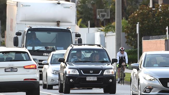 Trucks have been banned from Beach Rd after a series of trial curfews. Picture: Jason Sammon 