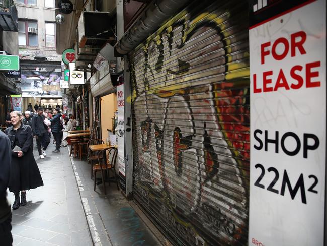 MELBOURNE, AUSTRALIA - NewsWire Photos, OCTOBER 6, 2022. An empty shop in Centre Place in Melbourne CBD.  Picture: NCA NewsWire/ David Crosling