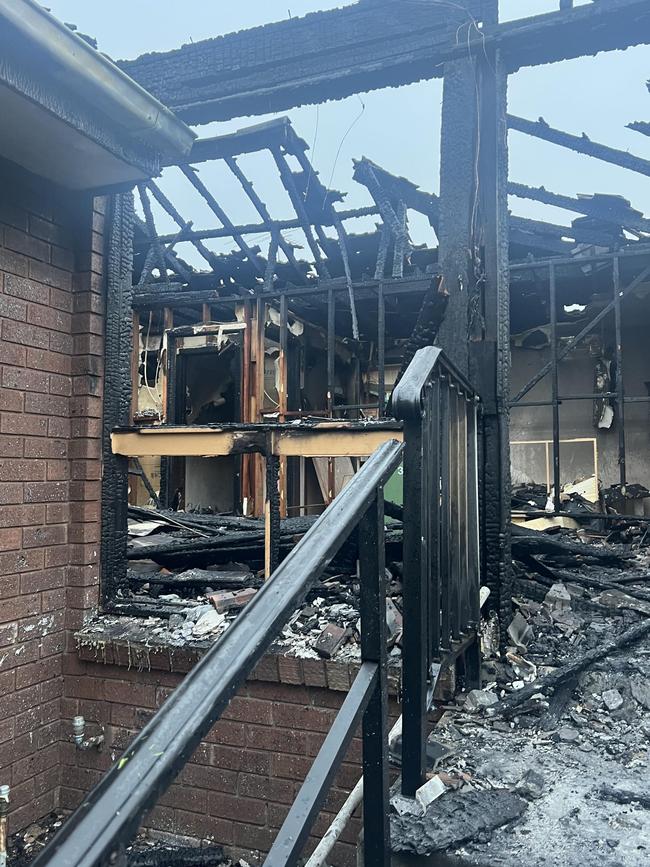 Ringwood unit fire: the charred remains of the home.