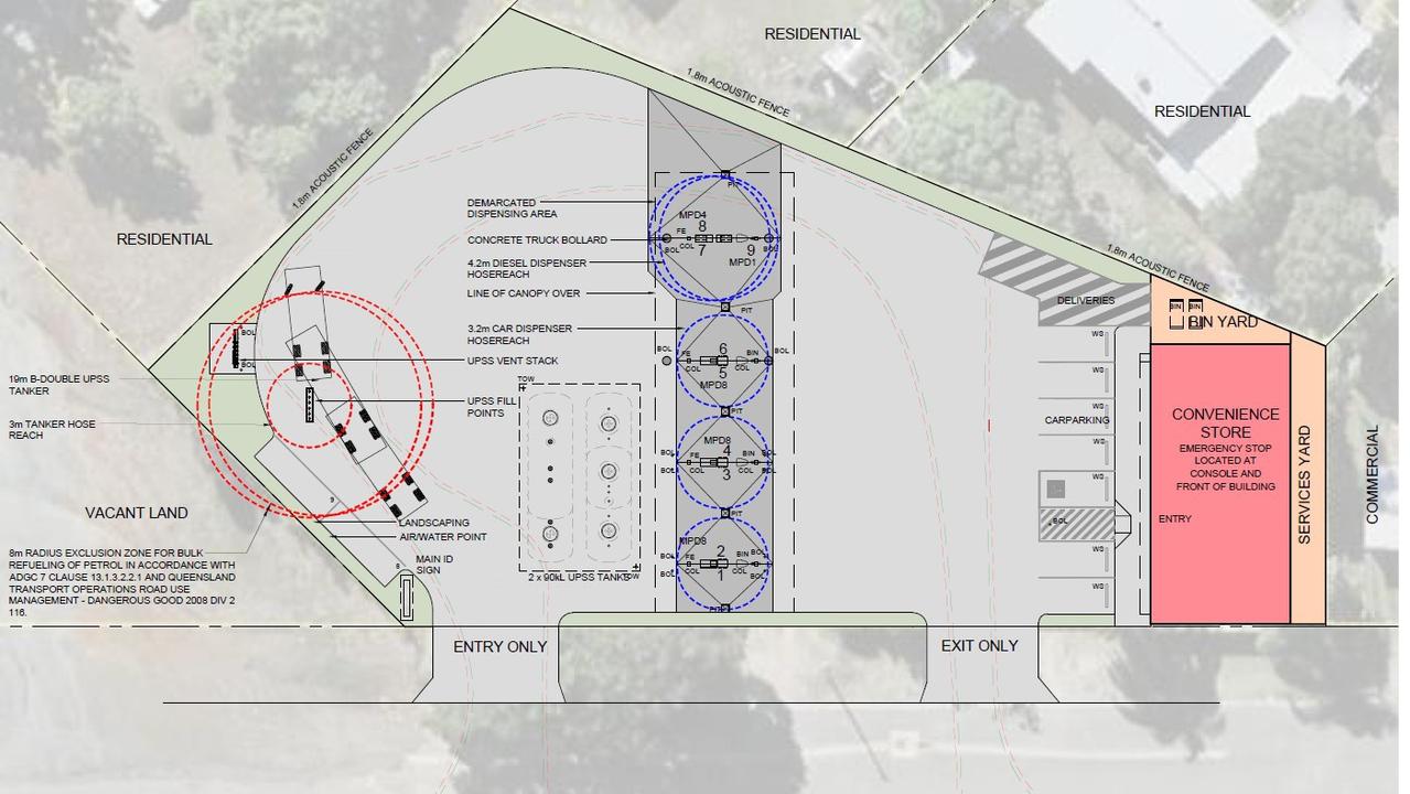 Proposed site plan for the service station at 16-18 Lawrie Street, Gracemere. Credit: inTotum