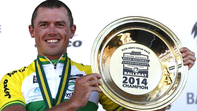 Simon Gerrans after winning the Road National Championships in Ballarat. Picture: Michael Klein. 