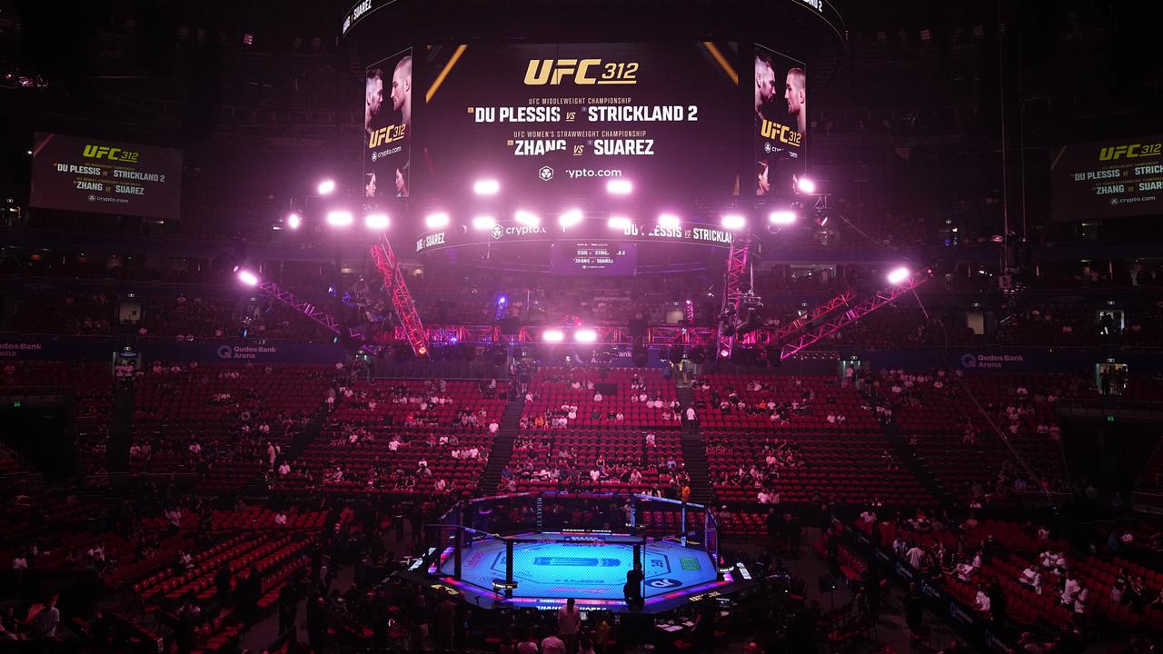 A view of the UFC Octagon before a fight. Picture: Jeff Bottari/Zuffa LLC