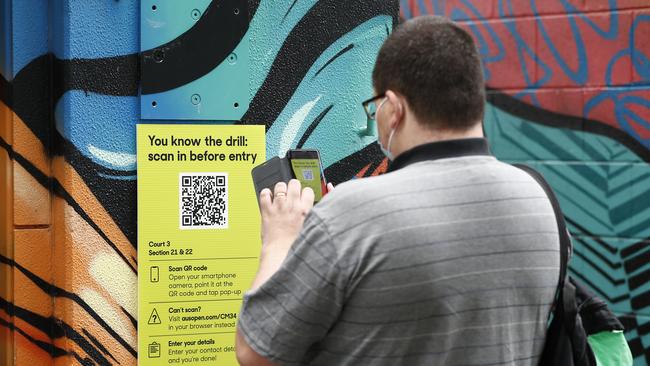 QR codes are one method of signing in at public places. Picture: Darrian Traynor/Getty Images.