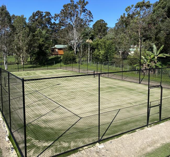 Corey Parker's tennis court.