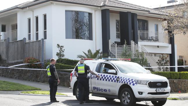 Scene of a drive by shooting in Craigieburn where bullet holes can be seen in the windows of a house. Picture: David Crosling