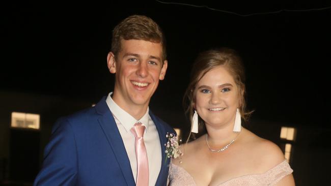 Seamus Ryan with partner of five years Stephanie Lockhart at the Assumption College formal in 2018. Picture: NRM