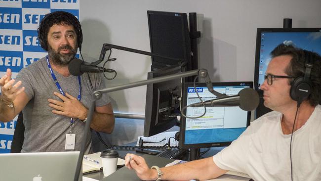 Garry Lyon and Hamish Mclachlan on SEN Breakfast radio. Picture: Jason Edwards