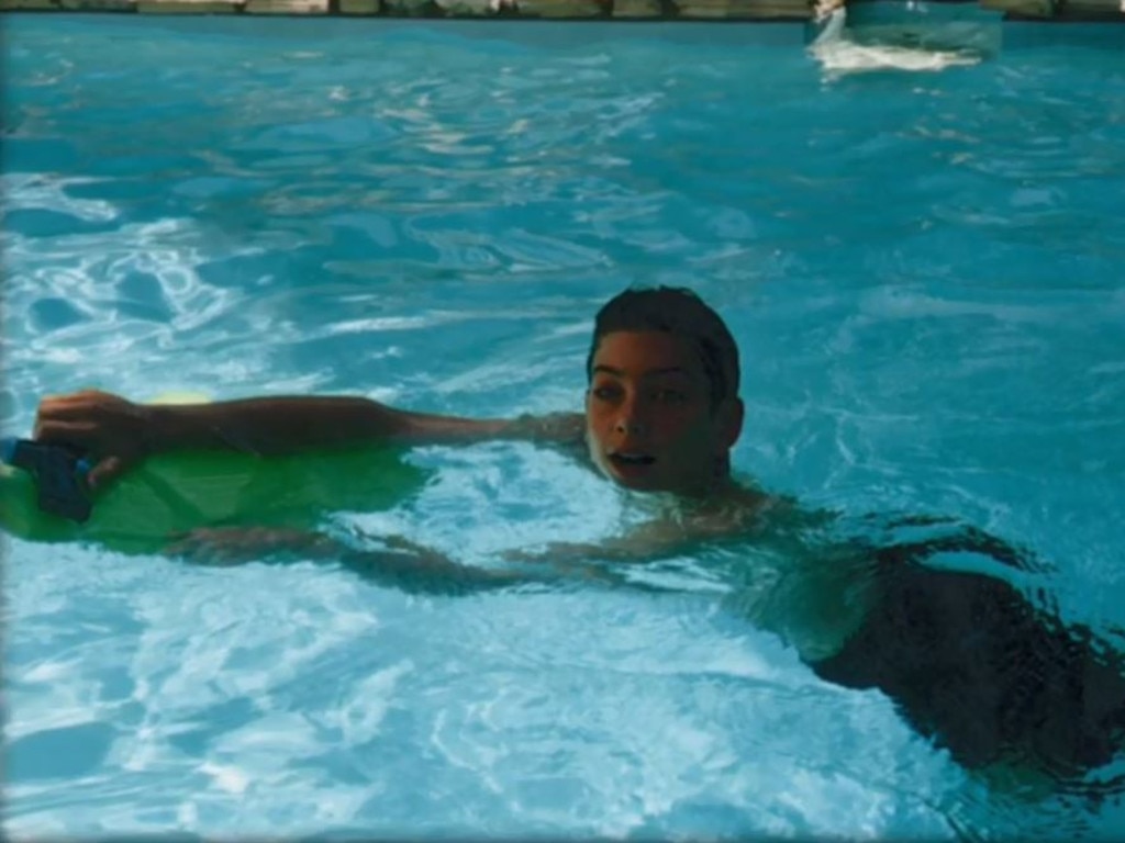 James Safechuck pictured swimming in one of Neverland’s pools as shown in the Leaving Neverland documentary. Picture: Picture: Leaving Neverland