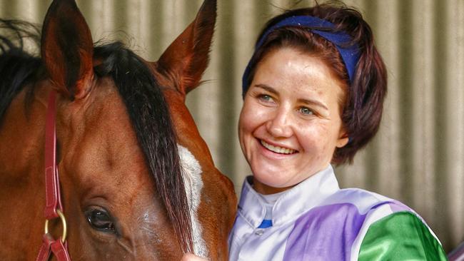 Jockey Michelle Payne will ride the Darren Weir trained Prince Of Penzance in the Melbourne Cup, it will be Michelle's second ride in the cup. 30th October 2015. Picture: Colleen Petch.