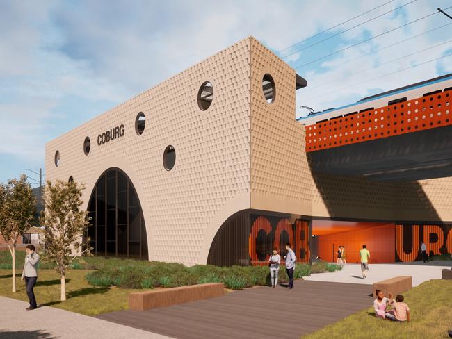 Coburg train station early designs as released last month.