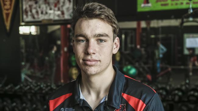 West Adelaide juniors Riley Thilthorpe. AFL Draft prospects at RIchmond Oval.Tuesday 24th September. 2019. Photo APP/ Roy VanDerVegt