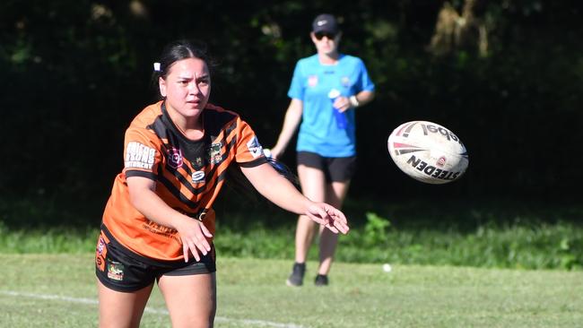 The Herbert River Crushers Women’s team drew 20-20 with Townsville Brothers in a hard-fought contest in Ingham on Saturday. Picture: Cameron Bates