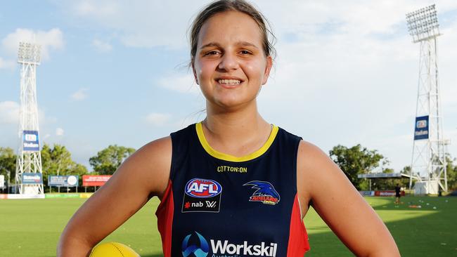 Adelaide Crows player Danielle Ponter in Darwin. Picture: Keri Megelus