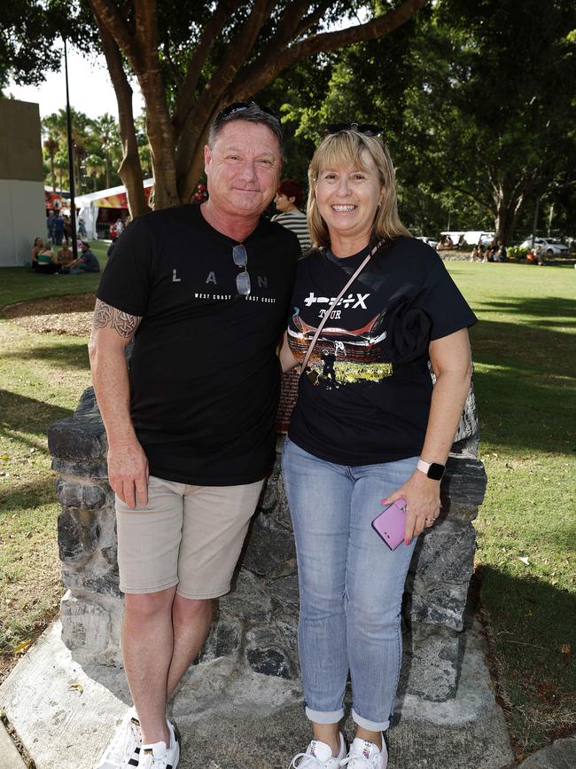 Simon and Jackie Geddes at the Ed Sheeran concert at Suncorp Stadium. Picture: Josh Woning