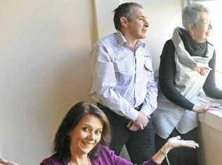 Pictured in her Magellan St upstairs unit is co-owner and renovator Lynn Bassey, Lismore City Council fire safety officer Andrew Weir and Mayor Jenny Dowell. Picture: Jacklyn Wagner