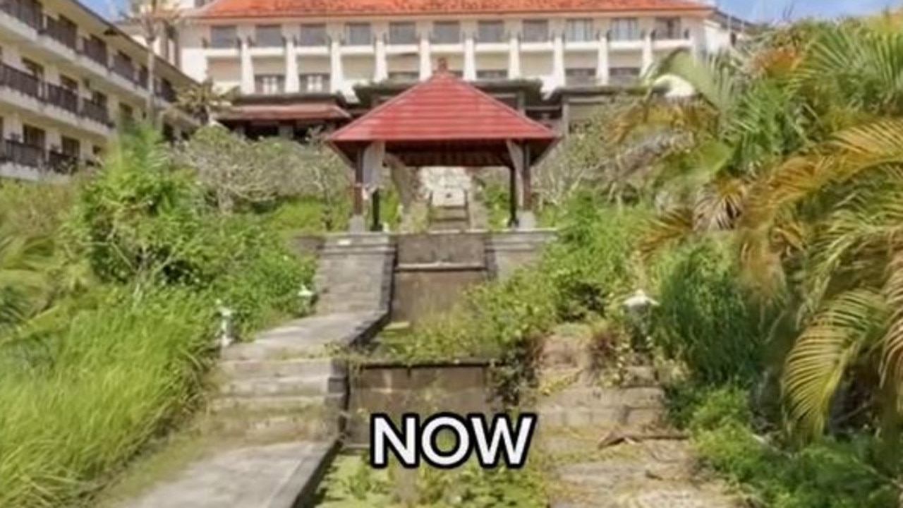 A tourist who filmed a once luxury resort in Bali said her ‘heart was beating like a drum’ before she opened the doors to the now abandoned space.