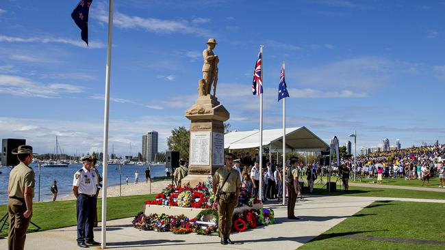 The Southport RSL Anzac Day Service is one of the Gold Coast’s biggest. Picture: Jerad Williams